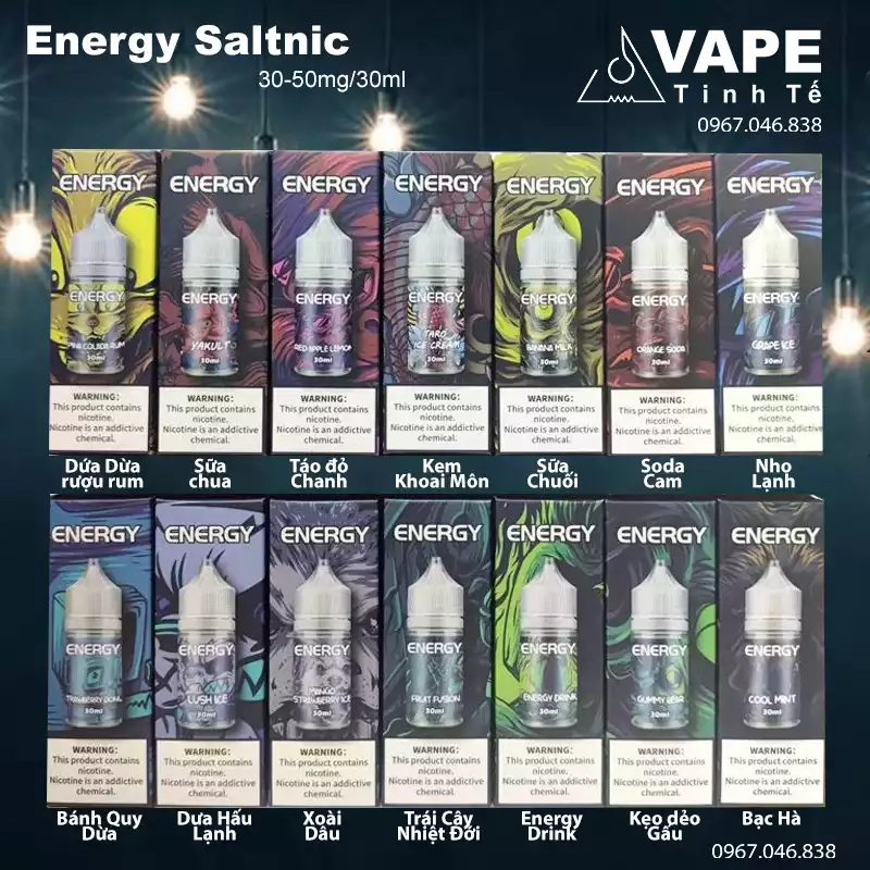 Tinh dầu Vape Saltnic Energy Mango Strawberry ( Dâu xoài lạnh ) ( 30ml/30mg/50mg)