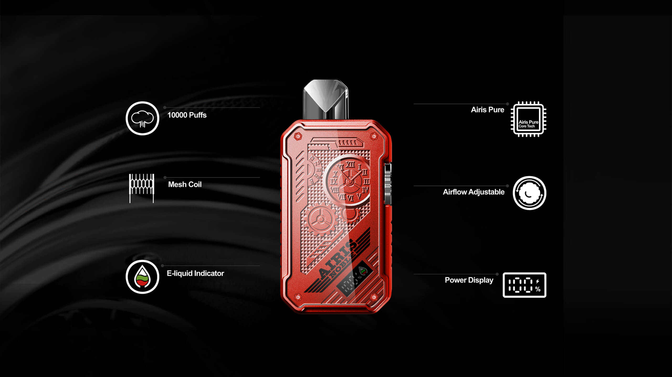 Review Pod 1 Lần Airis Noble 10000 Hơi - Thiết Kế Đồng Hồ Cơ