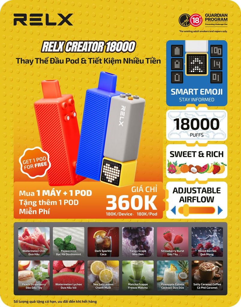 CHƯƠNG TRÌNH KHUYẾN MÃI DÀNH CHO RELX M POD CREATOR CLOSED POD - PODZ VIỆT NAM