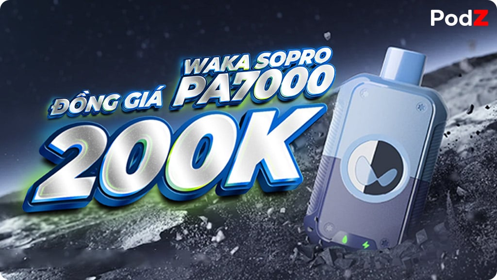 Bão Sale Đồng Giá 200K Pod 1 Lần 7000 Hơi Waka soPro PA7000