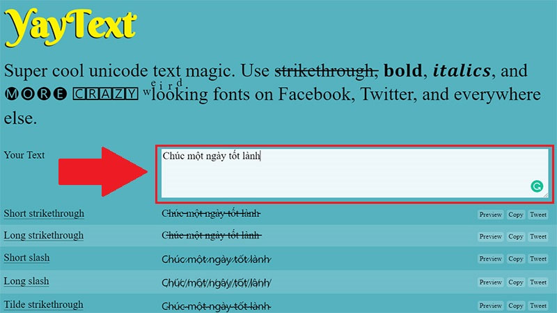 Yaytext - Công cụ đổi font chữ online đơn giản